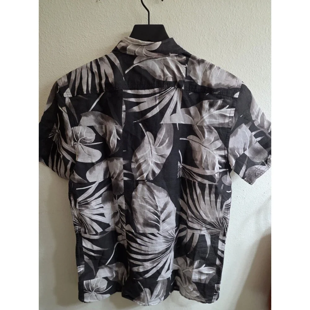 Billy Reid Short Sleeve Tiled Elephant Ear Treme‎ Cotton Linen Shirt MSRP $200 - Picture 4 of 6